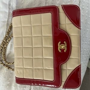 Chanel Lambskin and Patent Chocolate Bar Flap Bag